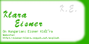 klara eisner business card